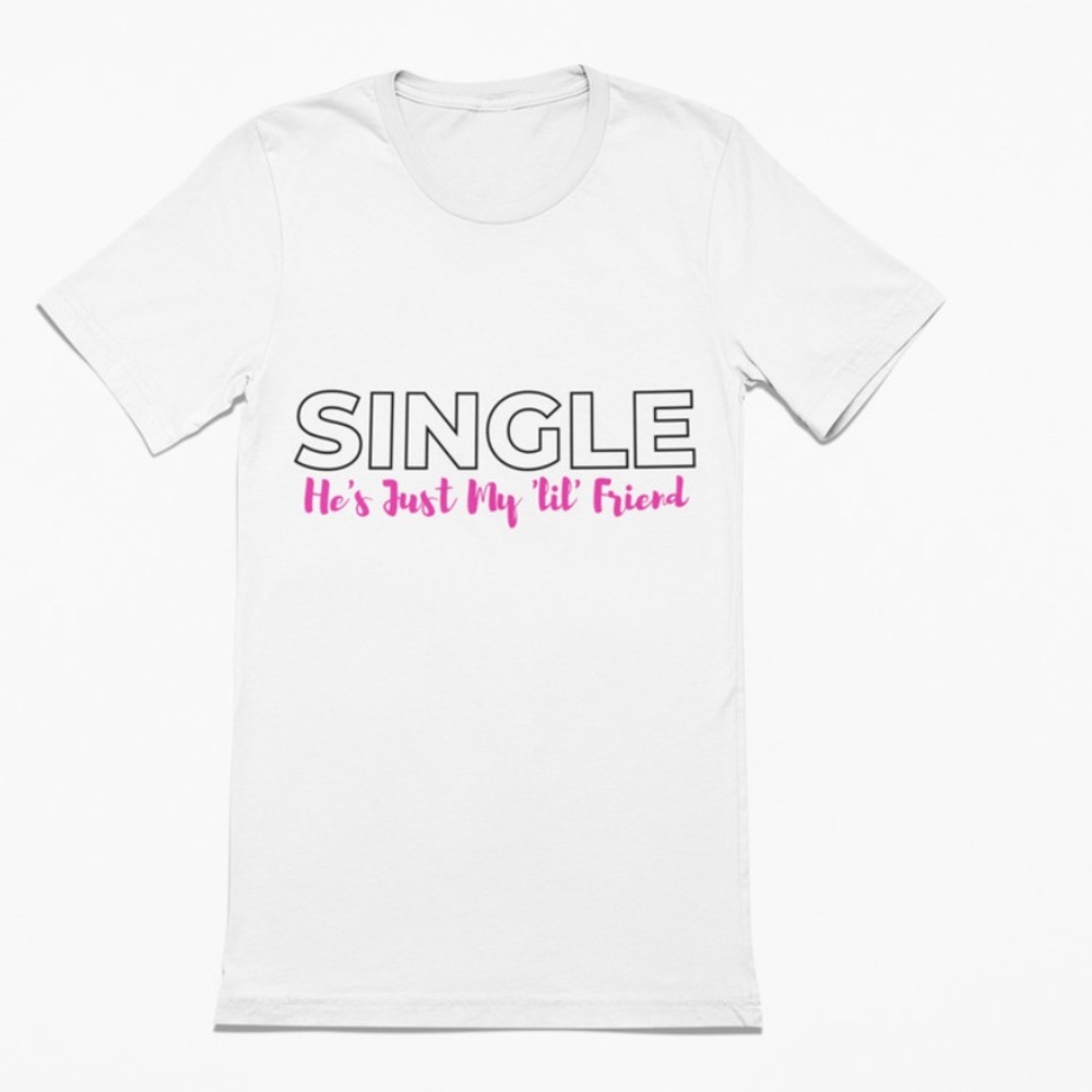 Unisex Single/lil friend Black & White Streetwear T-Shirt